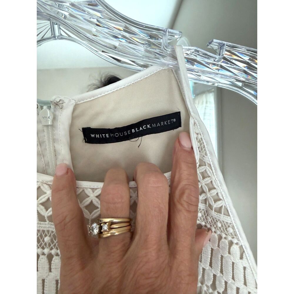 White House Black Market White Lace Shift Dress - Picture 3 of 6